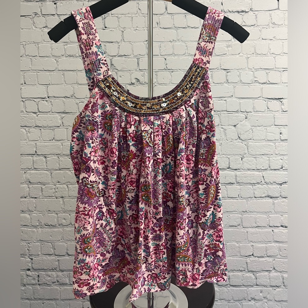 Express drapey sequin tank top size S